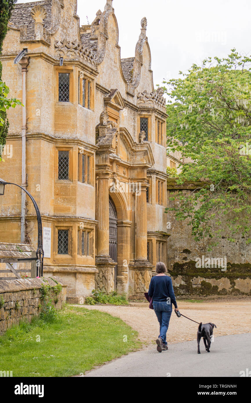 The Cotswold village of Stanway and Stanway House, Worcestershire, England, UK Stock Photo