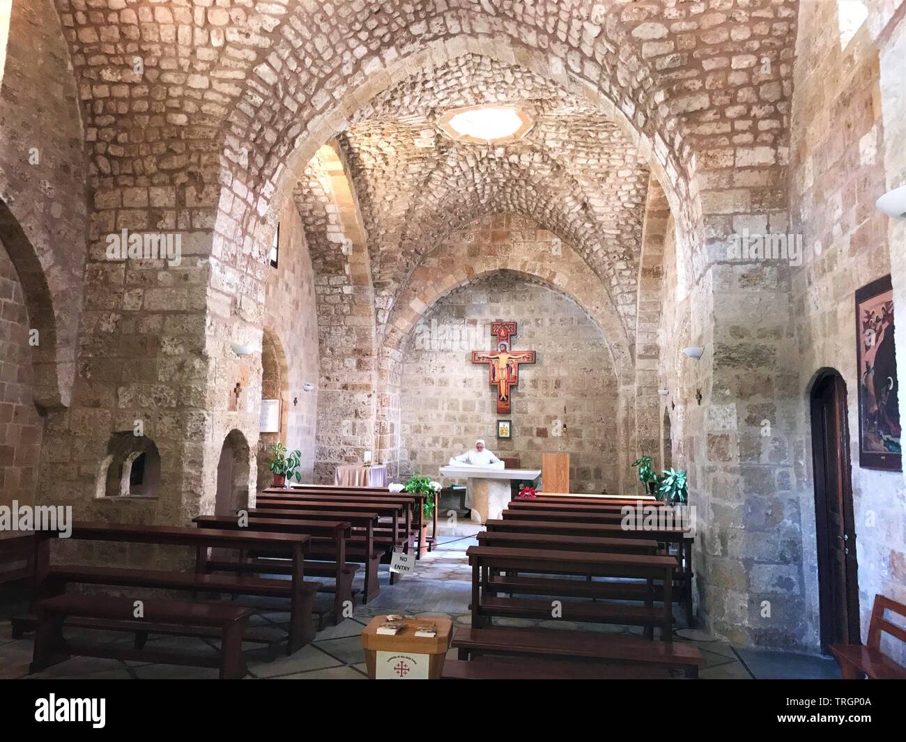a church in the old city of  akko israel Stock Photo