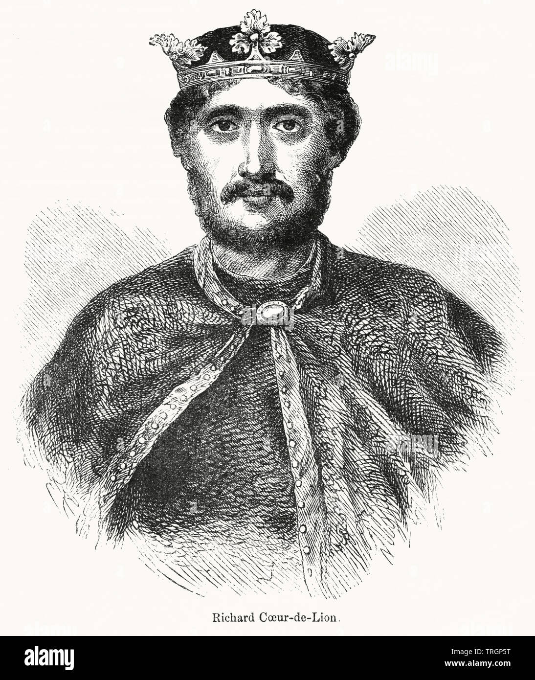 Richard Coeur-de-Lion, Illustration from John Cassell's Illustrated History of England, Vol. I from the earliest period to the reign of Edward the Fourth, Cassell, Petter and Galpin, 1857 Stock Photo
