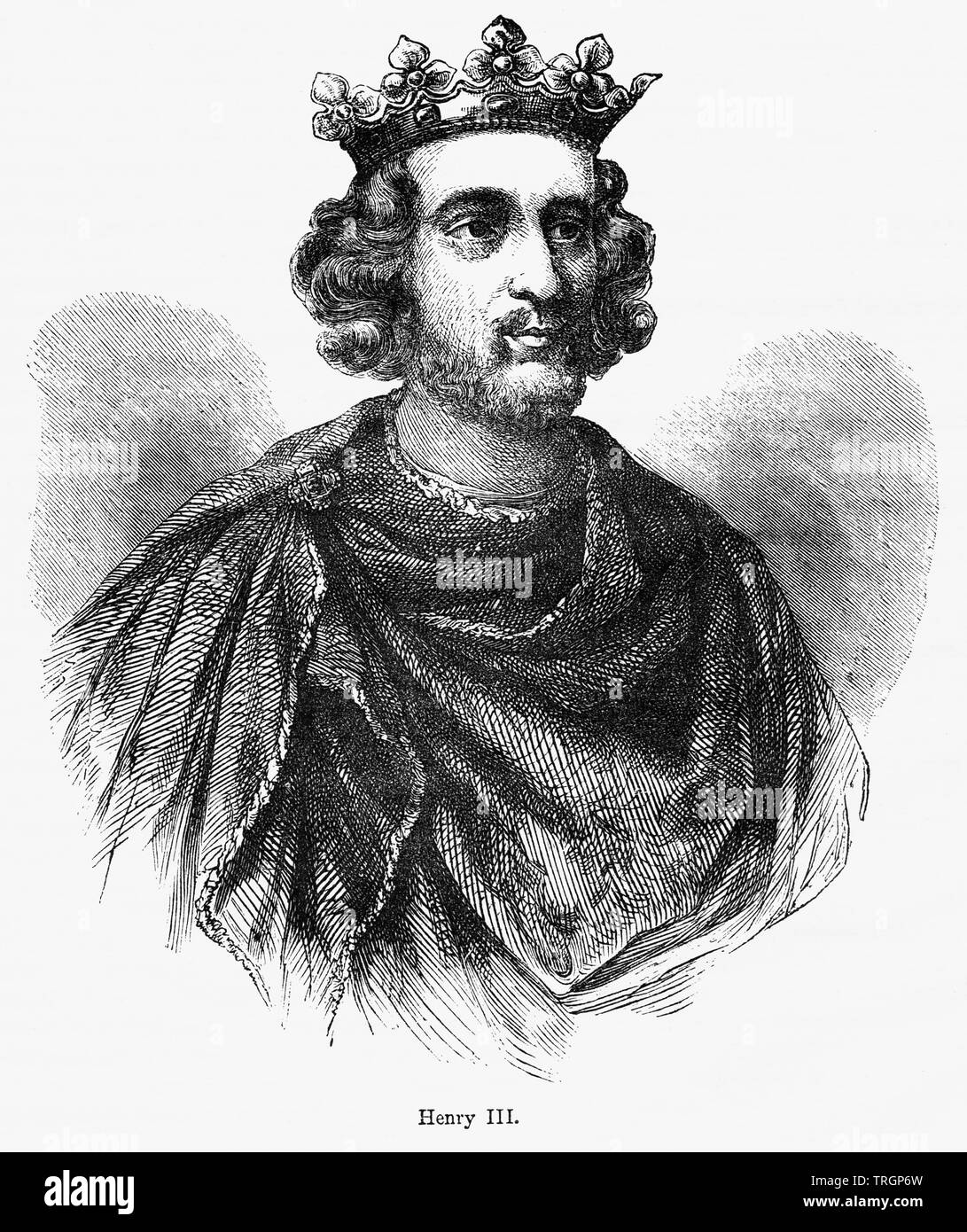 Henry III, Illustration from John Cassell's Illustrated History of England, Vol. I from the earliest period to the reign of Edward the Fourth, Cassell, Petter and Galpin, 1857 Stock Photo