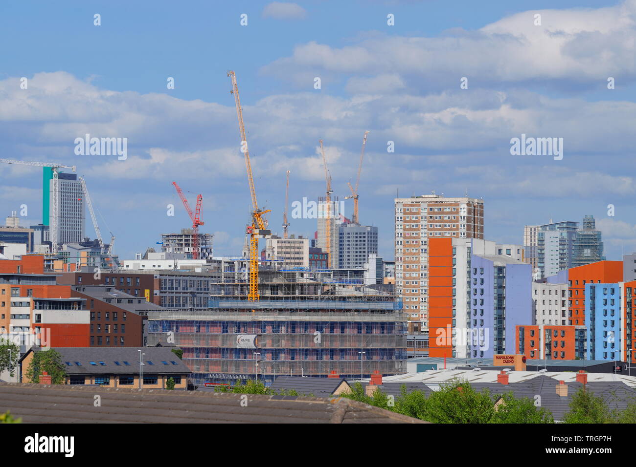 Construction of Leeds skyline Stock Photo