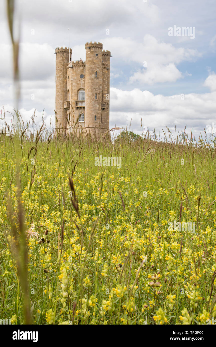 Broadway Tower and Country Park near the Cotswold town of Broadway, Worcestershire, England, UK Stock Photo