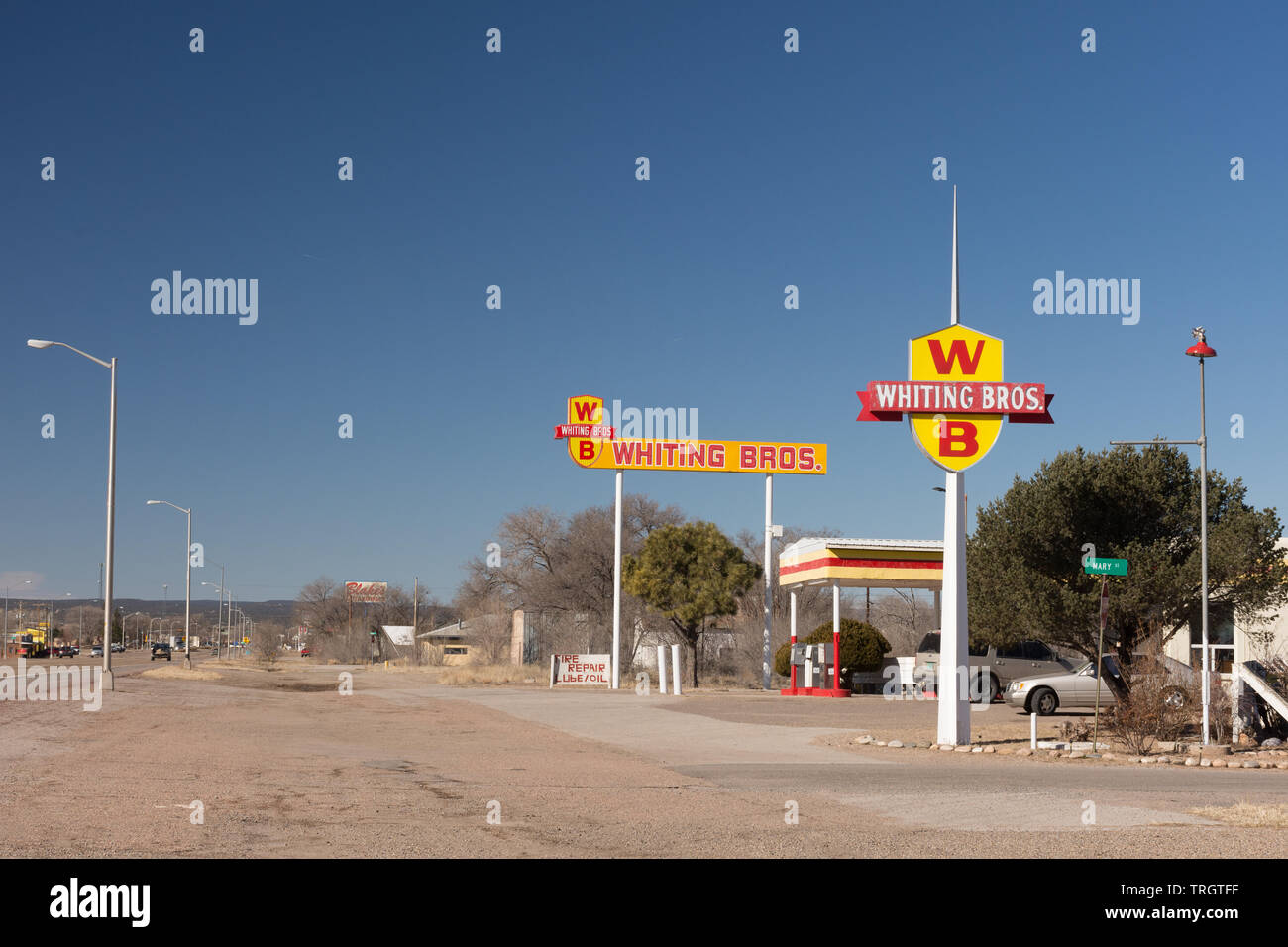 Moriarty, New Mexico February 2, 2019 Colorful sign of Whiting