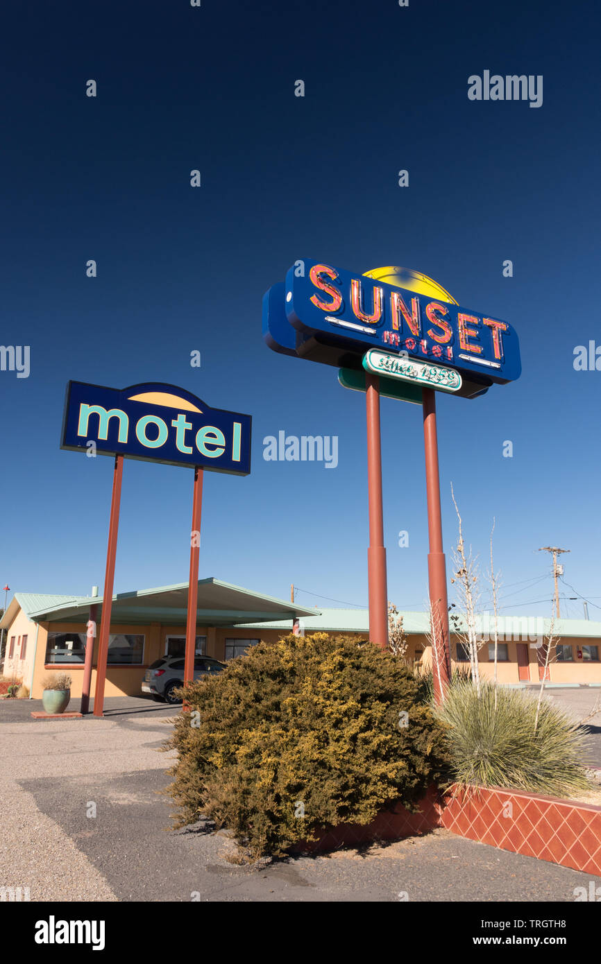 Moriarty, New Mexico February 2, 2019 Colorful sign of the sunset