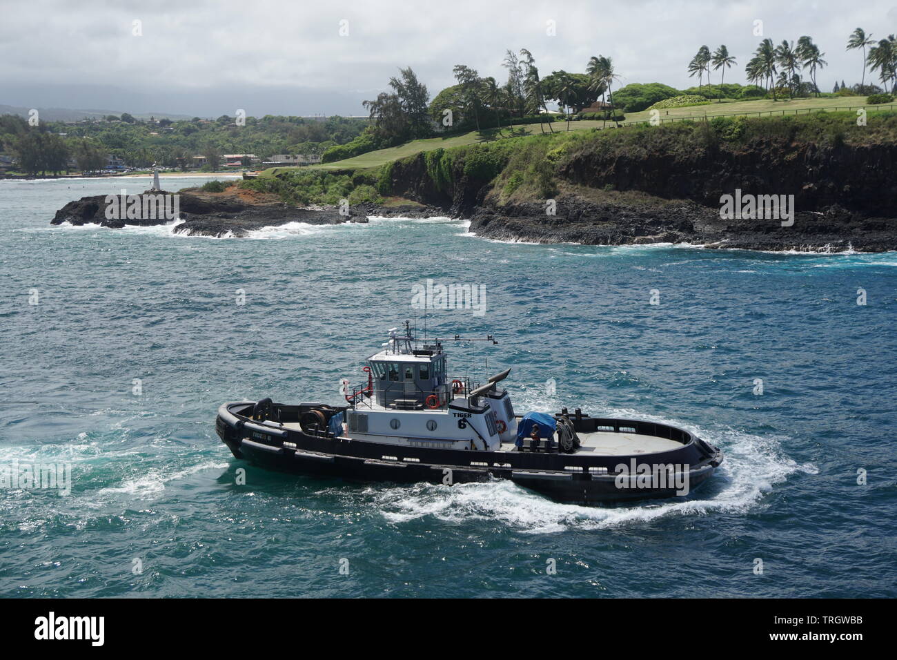 Tugboats work the ports of Hawaii Stock Photo