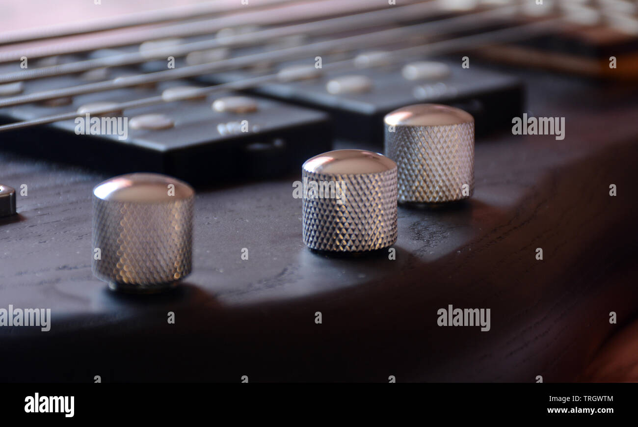 5 Strings Black Bass Guitar Stock Photo Alamy