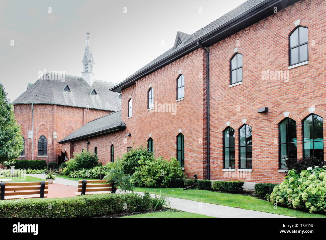 Detroit, USA October 2nd, 2016 Exterior walls and garden of the Casey Solanus Center Stock