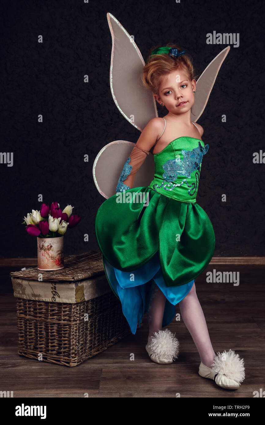 Tinker Bell. little girl dressed as a fairy tale of Peter Pan Stock Photo -  Alamy