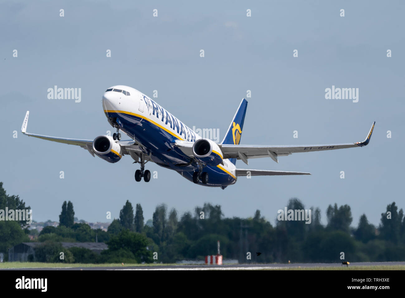 Ryanair Boeing 737 jet airliner plane climbing out after take off at ...