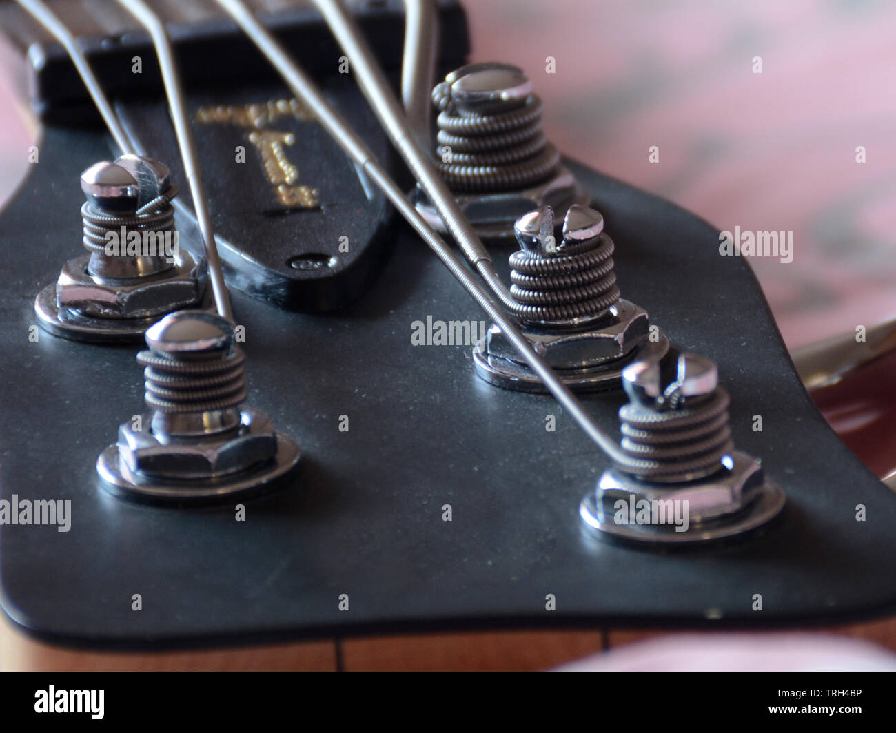 5 Strings Black Bass Guitar Stock Photo Alamy