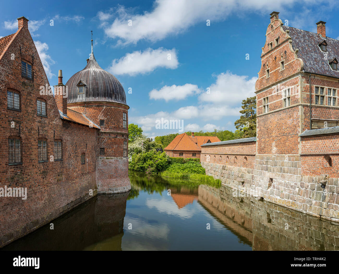Buildings and moat of the famous royal renaissance castle of