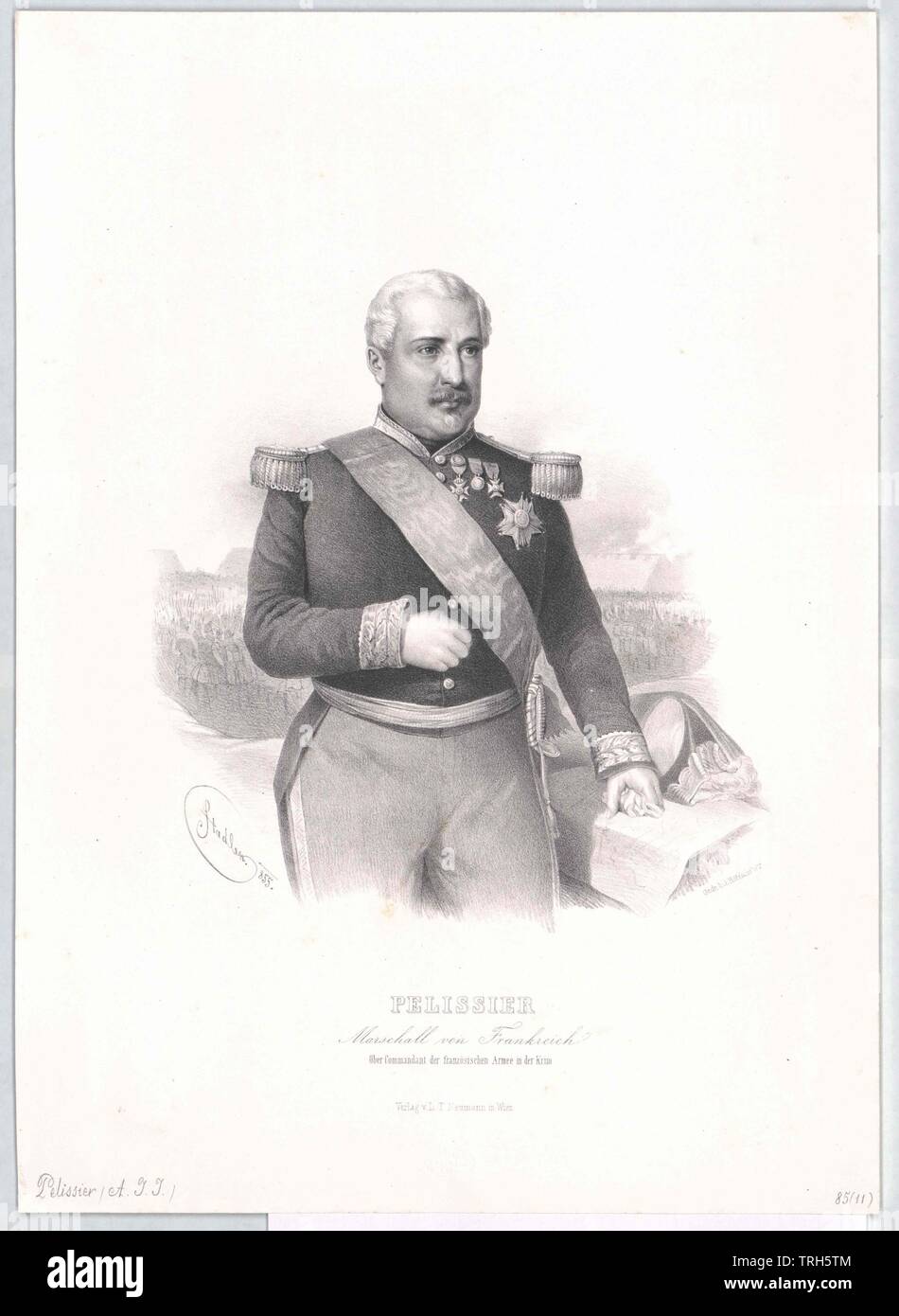 Pelissier, Jean Jacques Duc de Malakoff,general, commander, commanders, war, wars, military, people, half-length, half length, man, men, male, manly, Jacques, Jock, Additional-Rights-Clearance-Info-Not-Available Stock Photo