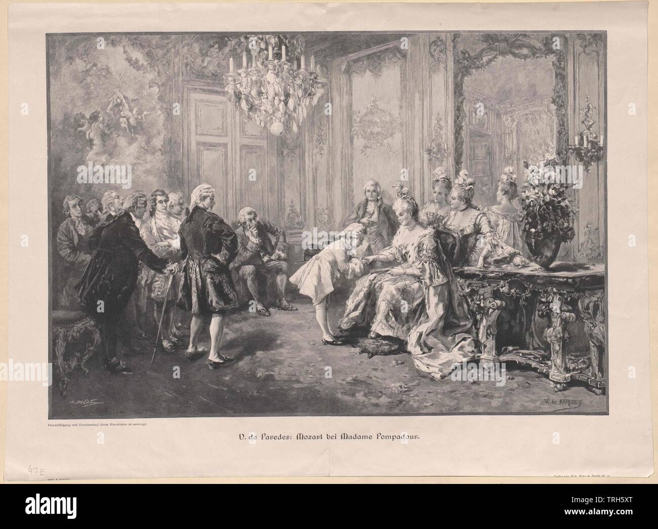 Mozart in front of Madame Pompadour,group picture, composer, composers ...