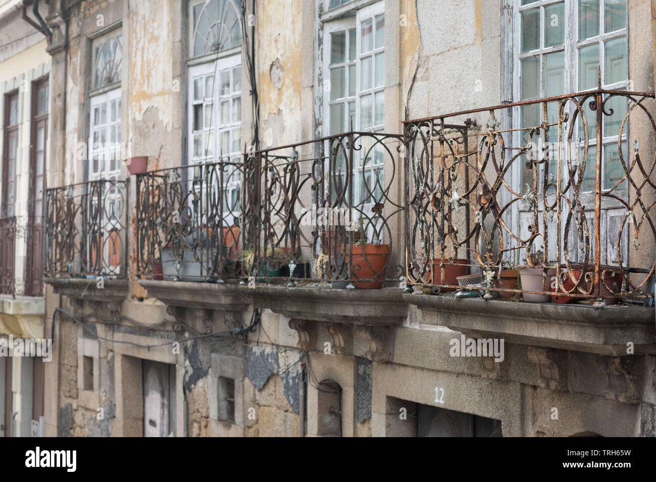 Rusted balustrades in Vila Real, Portugal Stock Photo