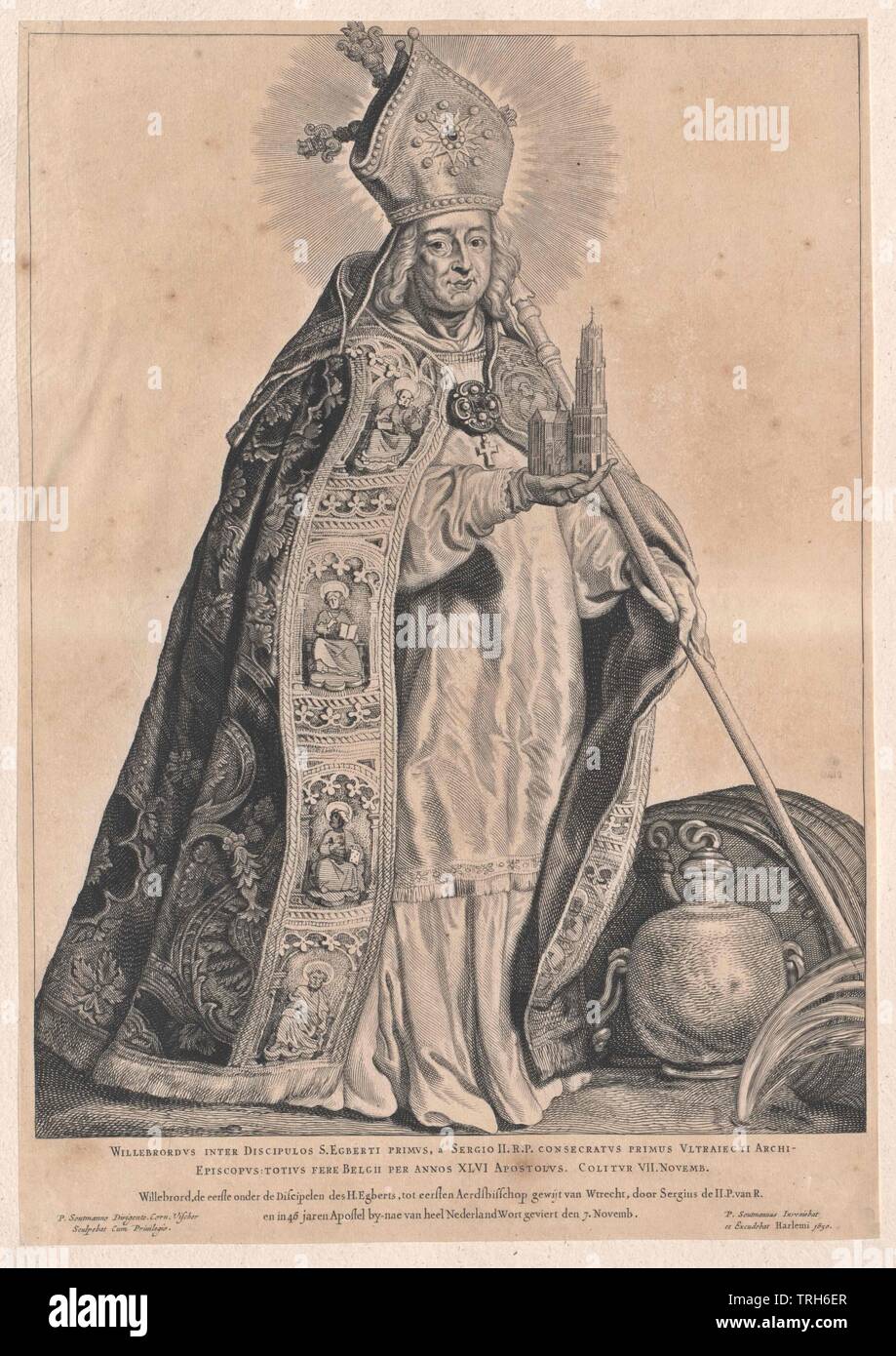 Willibrord, saint,ecclesiastic, chaplain, chaplains, saint, hallow, saints, martyr, martyrs, blessed, people, full-length, full length, man, men, male, manly, Additional-Rights-Clearance-Info-Not-Available Stock Photo