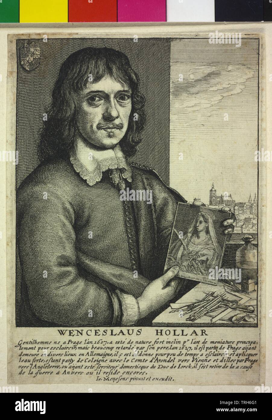 Hollar, Wenzel,copperplate engraver, copperplate engravers, artist, artists, people, half-length, half length, man, men, male, manly, Additional-Rights-Clearance-Info-Not-Available Stock Photo