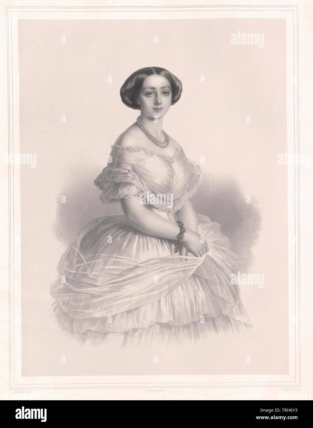 Marie, Princess of Baden,Baden, margrave, margrave and landgraves, miscellaneous potentates, people, half-length, half length, woman, women, female, princess, princesses, Additional-Rights-Clearance-Info-Not-Available Stock Photo