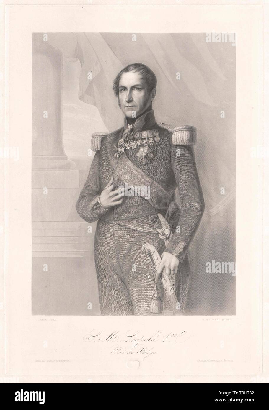 Leopold I, King of the Belgian,Belgium, king, kings, miscellaneous continent kingdom, people, Saxe-Coburg-Gotha, half-length, half length, man, men, male, manly, Additional-Rights-Clearance-Info-Not-Available Stock Photo
