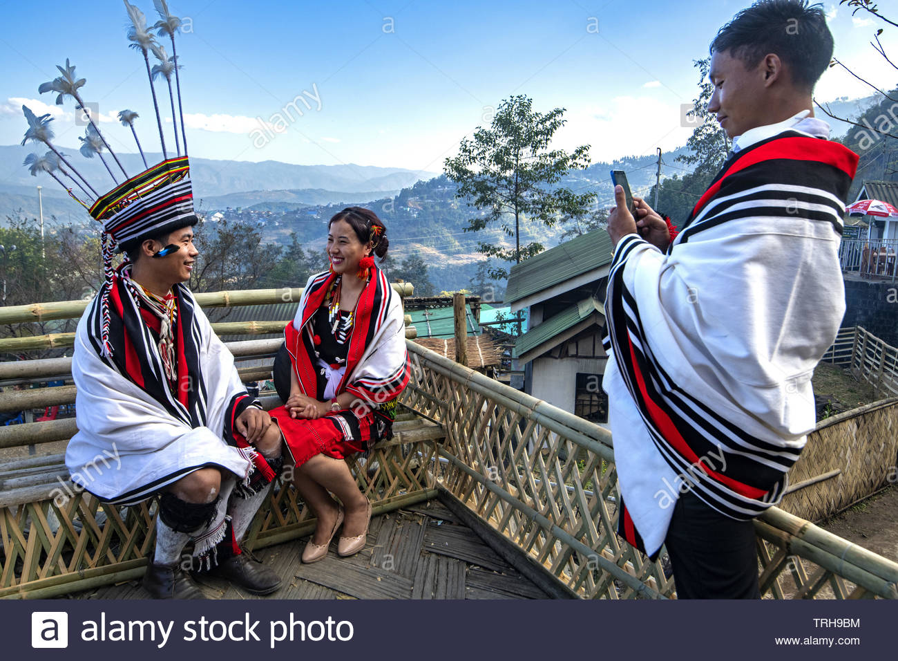 India, Nagaland, Kohima, annual meeting of all the Naga tribes during the Hornbill Festival Stock Photo
