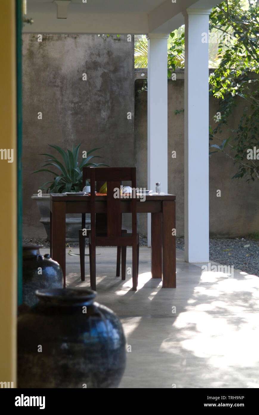 A dining table at The Last House, a tropical modernist boutique hotel