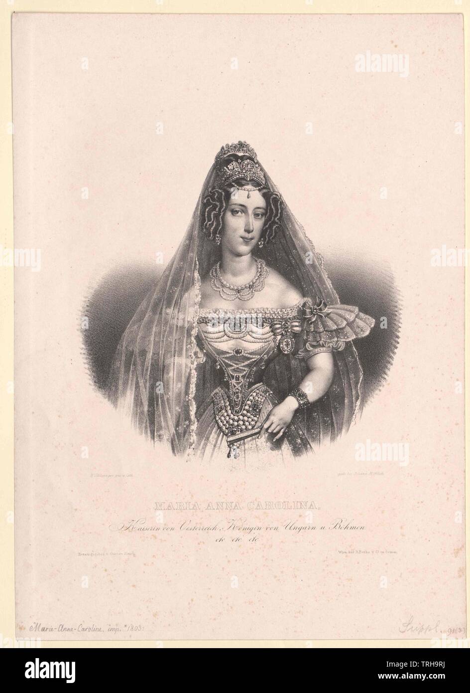 Maria Anna, princess of Savoyen-Sardinien, Additional-Rights-Clearance-Info-Not-Available Stock Photo