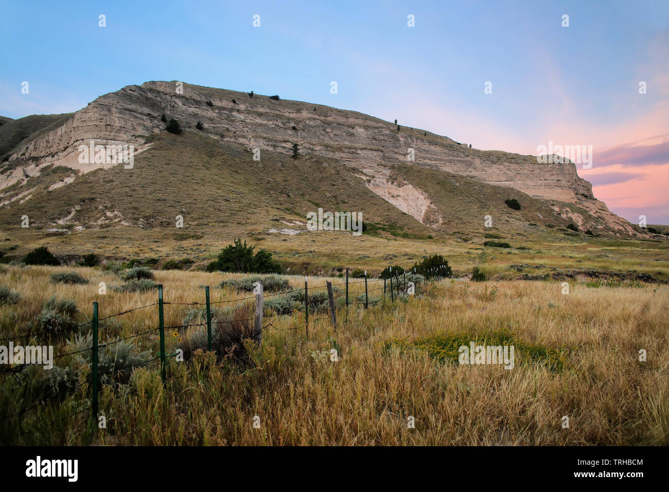 Hills of North Platte River valley, western Nebraska, USA Stock Photo