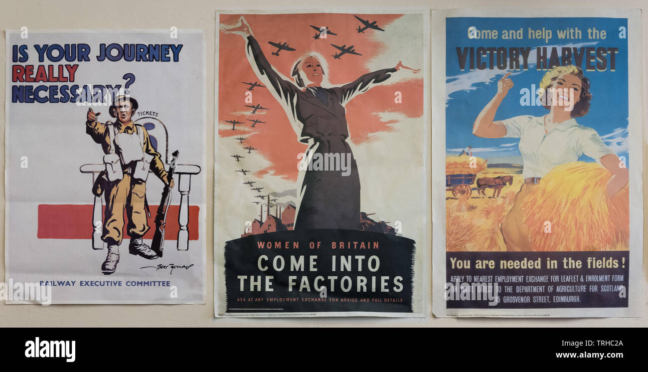 World War II posters, Wales, UK Stock Photo