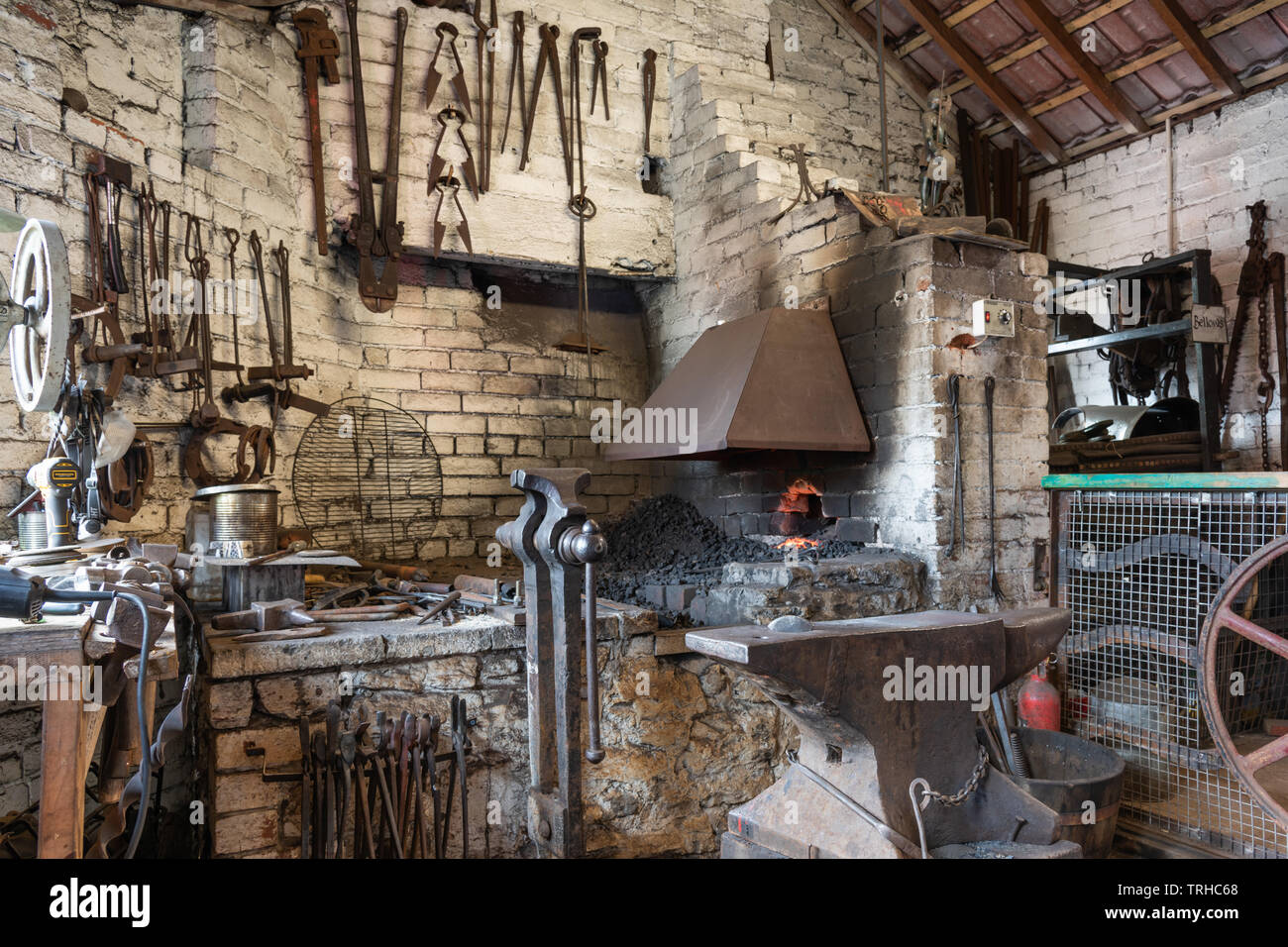 Blacksmith, Gower Heritage Centre, Wales, UK Stock Photo