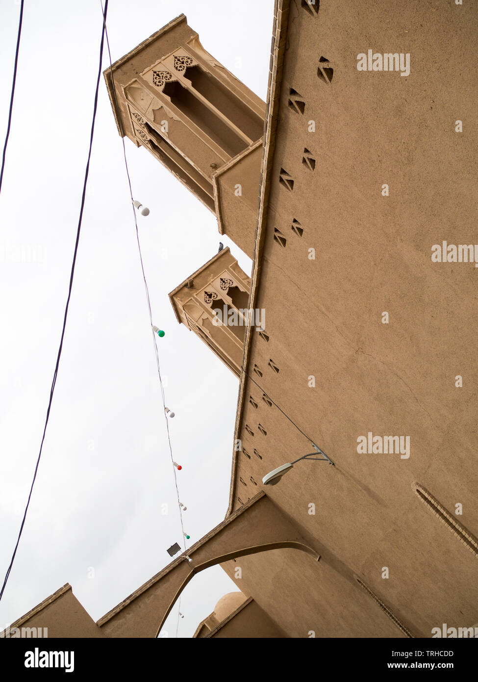 Wind towers on a house in the old town of Kashan, Iran. Wind towers, or