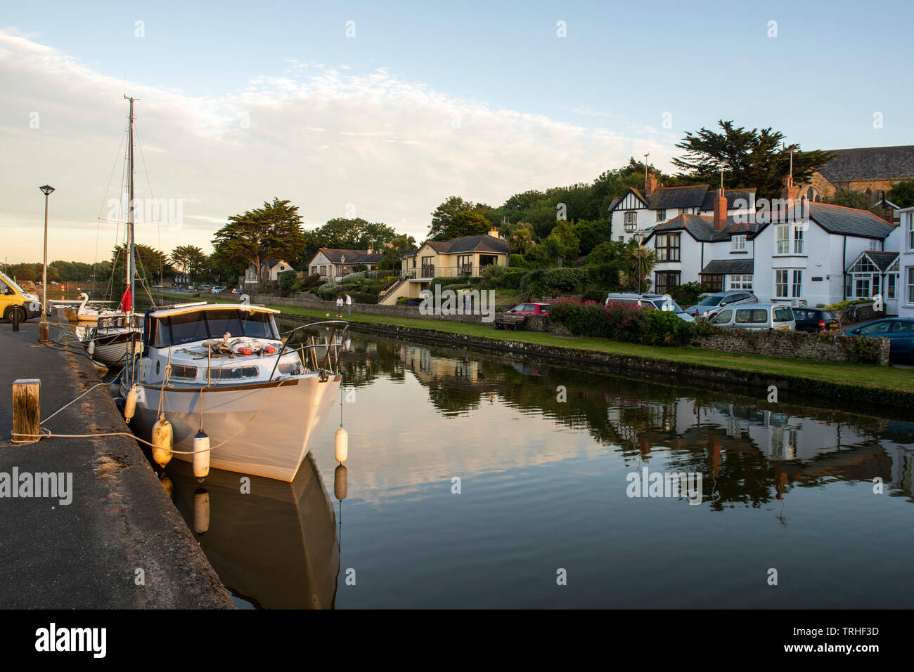 Sunset on the Canal in Bude on the North Cornwall Coast, England UK Stock Photo