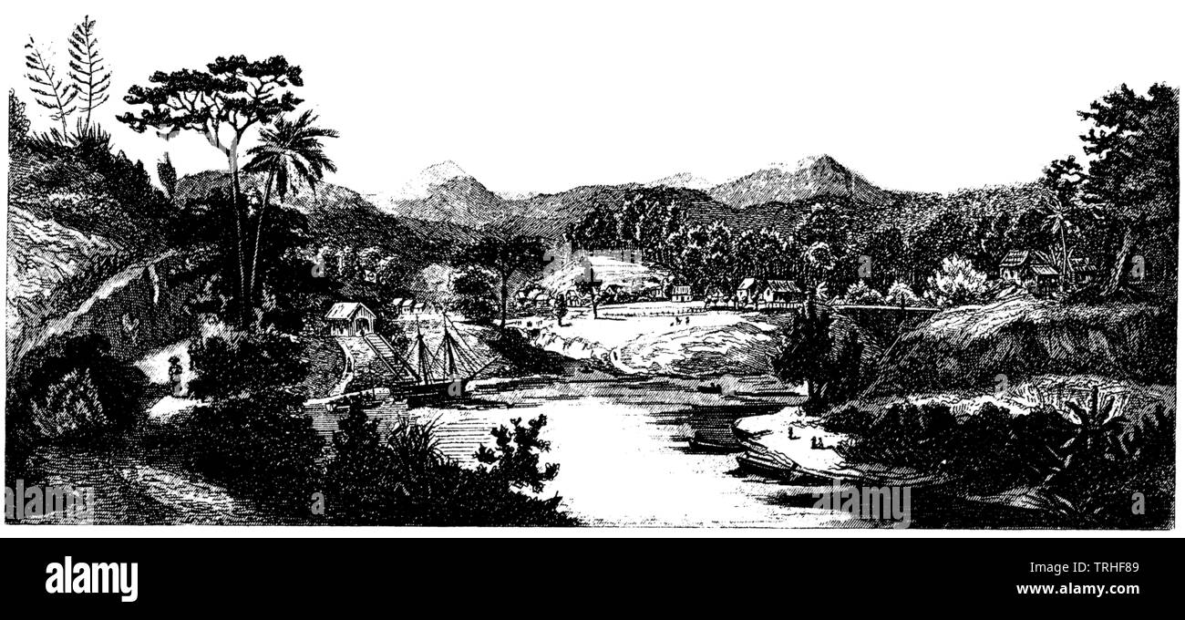 Colony Blumenau in South Brazil, ,  (cultural history book, 1875) Stock Photo