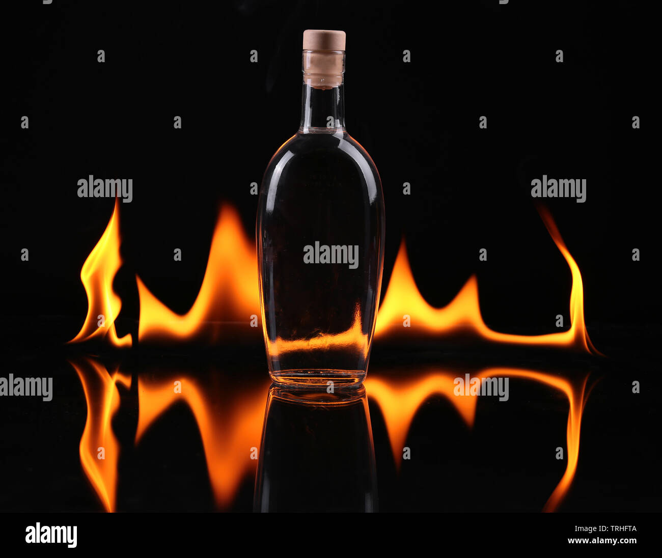 Stack of tequila on fire Stock Photo - Alamy