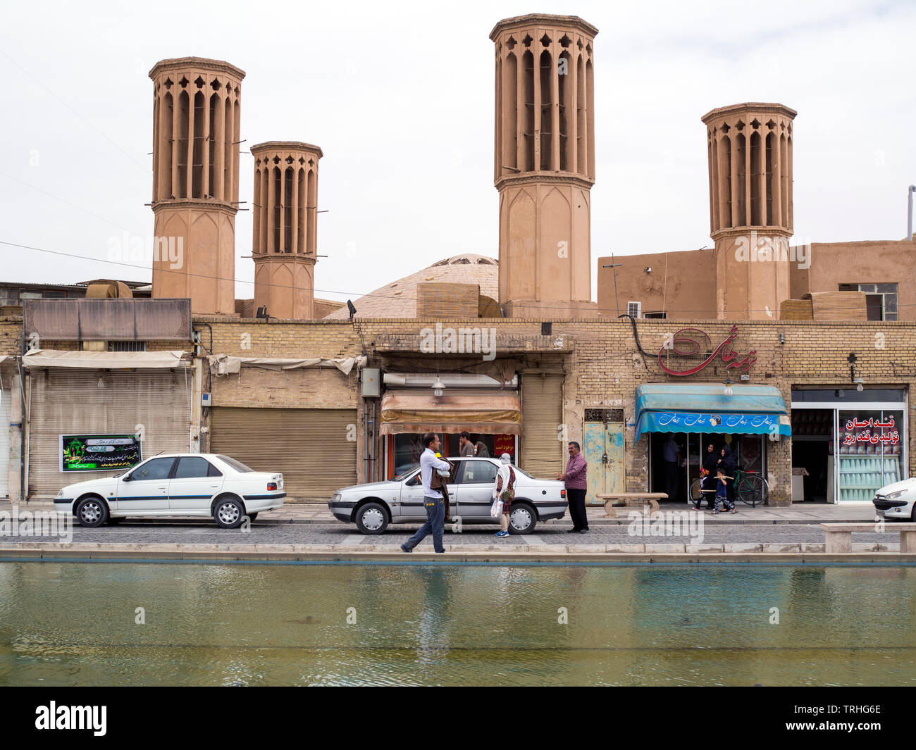 Wind towers on Amir Chakhmaq Square in the old town of Yazd, Iran. Wind