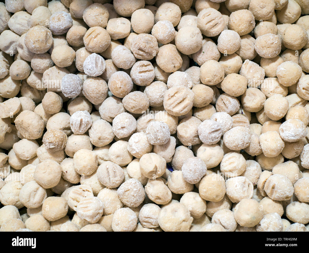 Kashk, balls of dried yoghurt or sour milk, for sale at the bazaar in