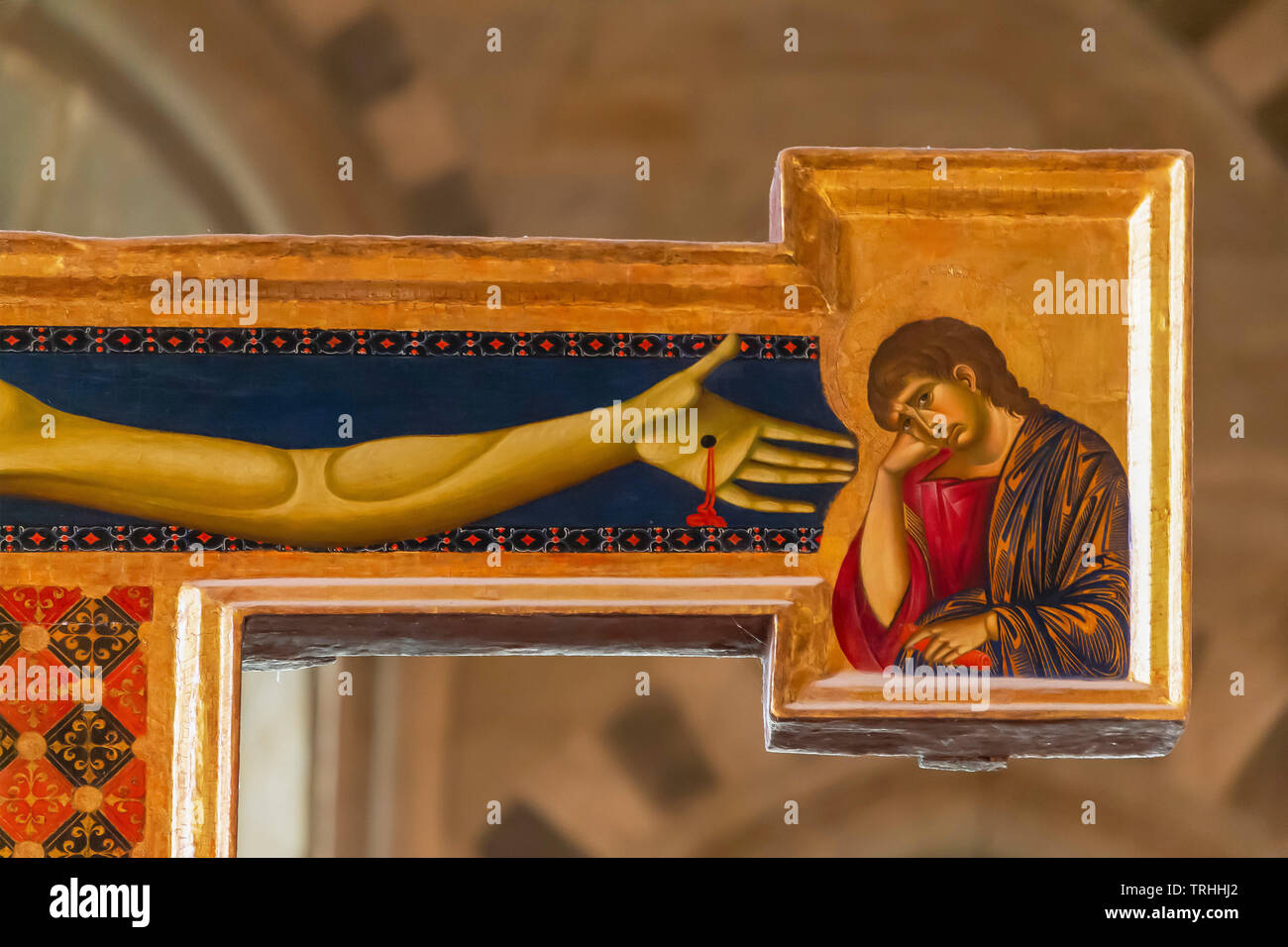 Crucifix, Cimabue, 1267-71, Basilica of San Domenico, Arezzo, Tuscany, Italy, Europe Stock Photo