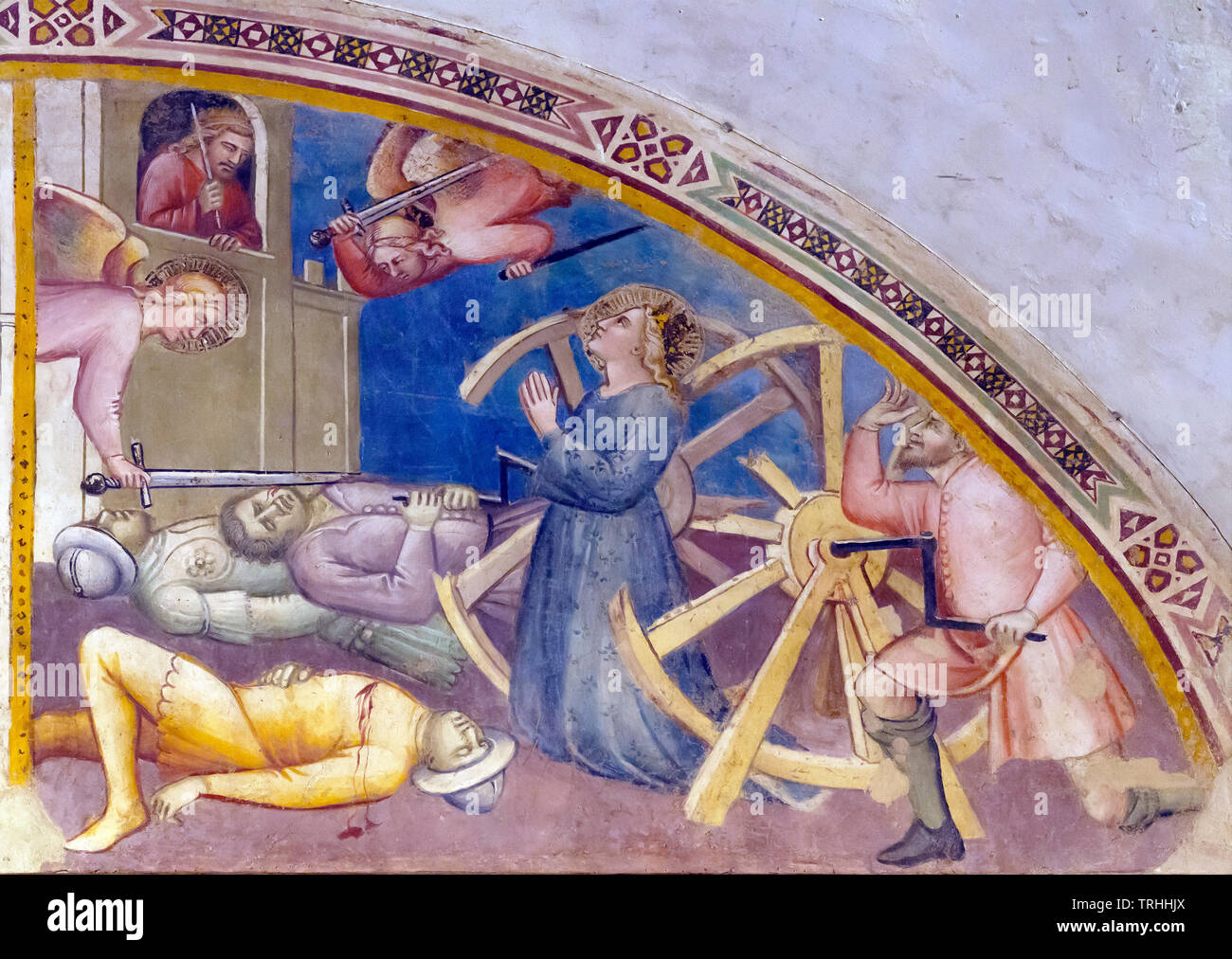 St Philip the Apostle and St James the Lesser, detail, fresco,  Parri di Spinello, Basilica of San Domenico, Arezzo, Tuscany, Italy, Europe Stock Photo