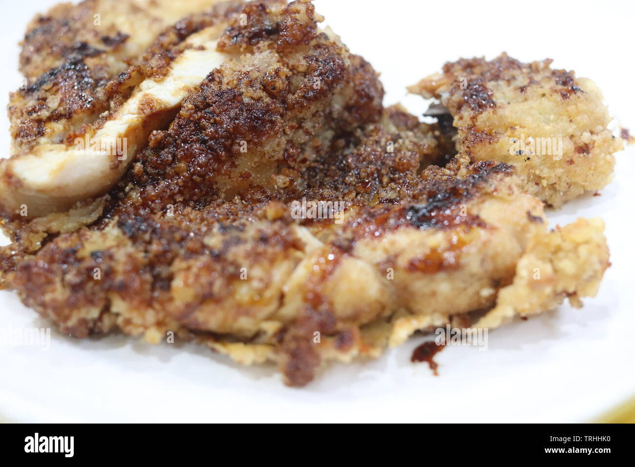 bento/boxed meal -chopped fried sparerib Stock Photo