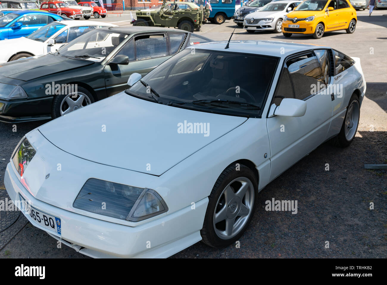 Wattrelos,FRANCE-June 02,2019: Renault Alpine A310,car exhibited at the 7th Retro Car Festival at the Renault Wattrelos ZI Martinoire parking lot. Stock Photo