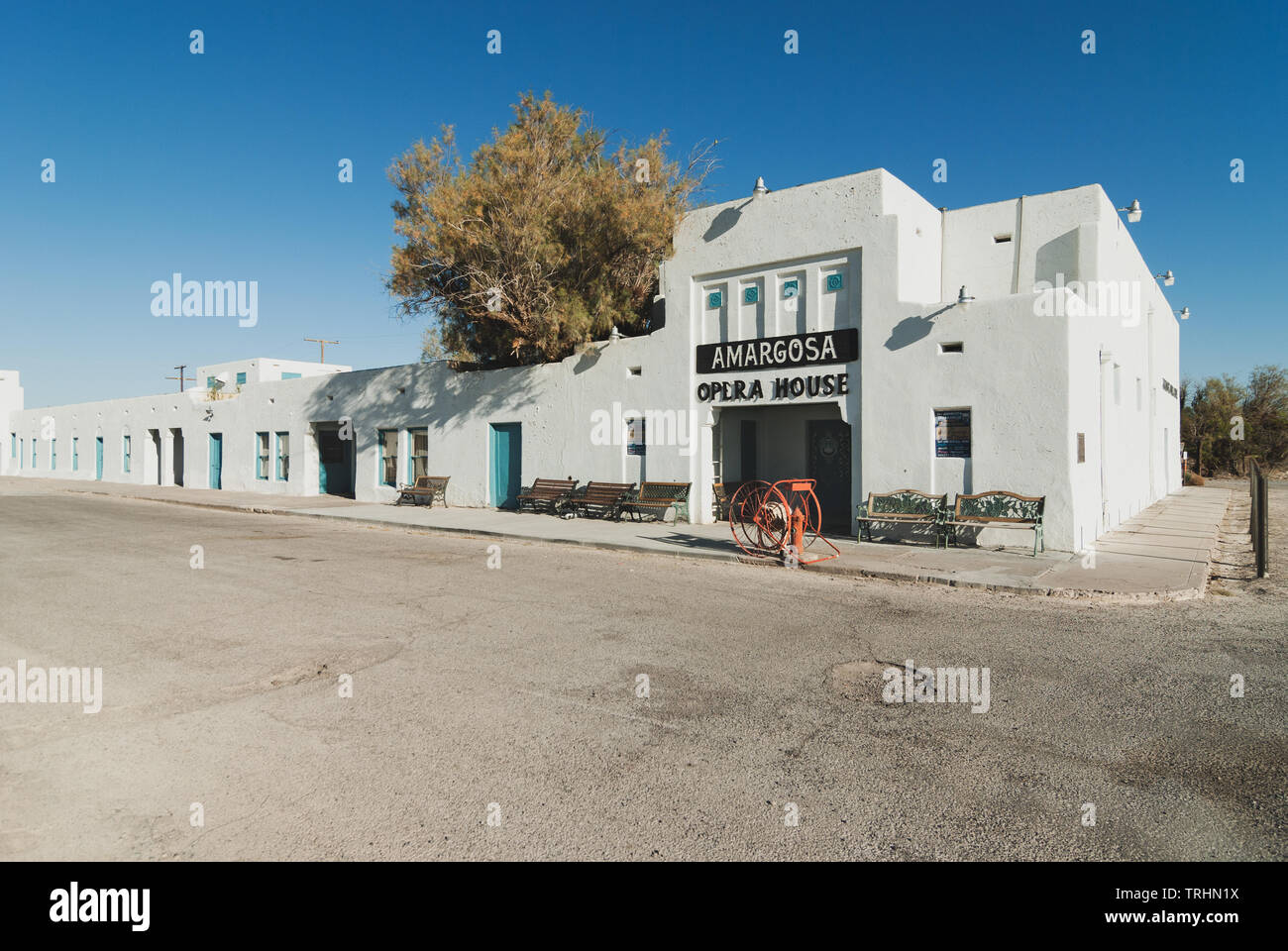 Amargosa Opera House in Death Valley Junction in California. This building is listed in the National Register of Historic Places. Stock Photo