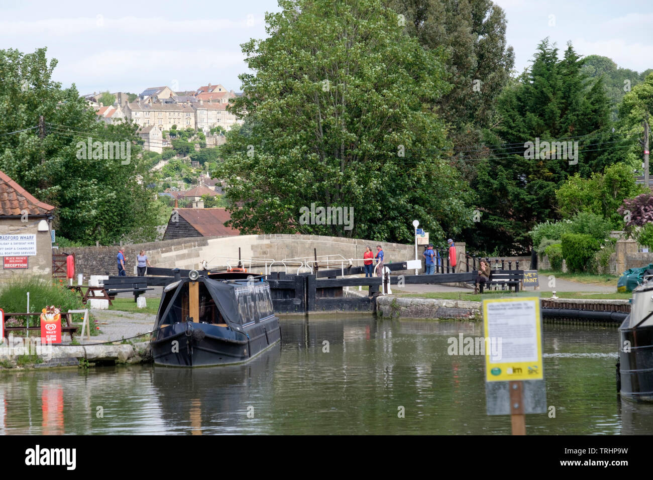 The Kennet and Avon canal at Bradford-on-Avon Wiltshire england UK Stock Photo