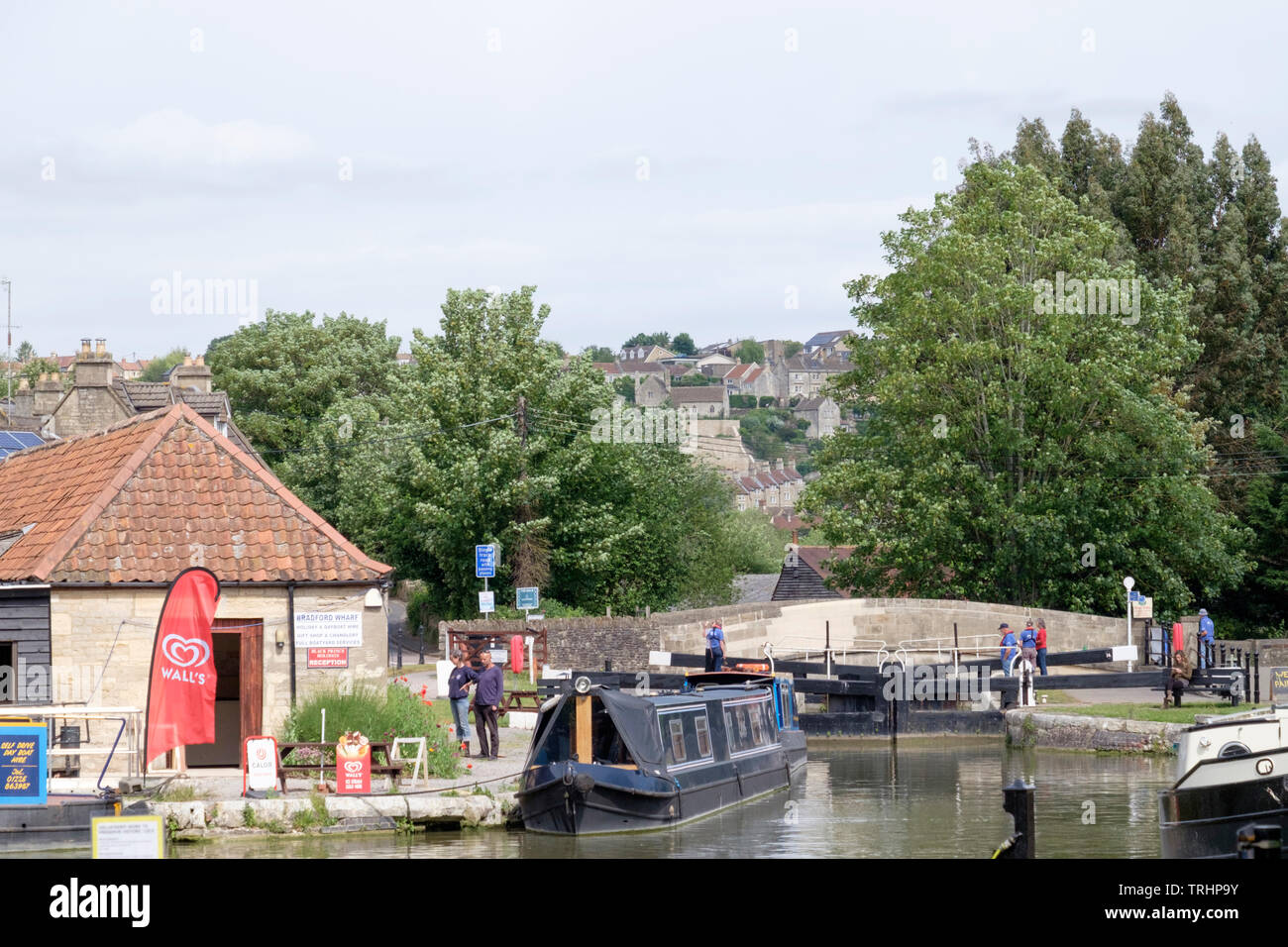 The Kennet and Avon canal at Bradford-on-Avon Wiltshire england UK Stock Photo