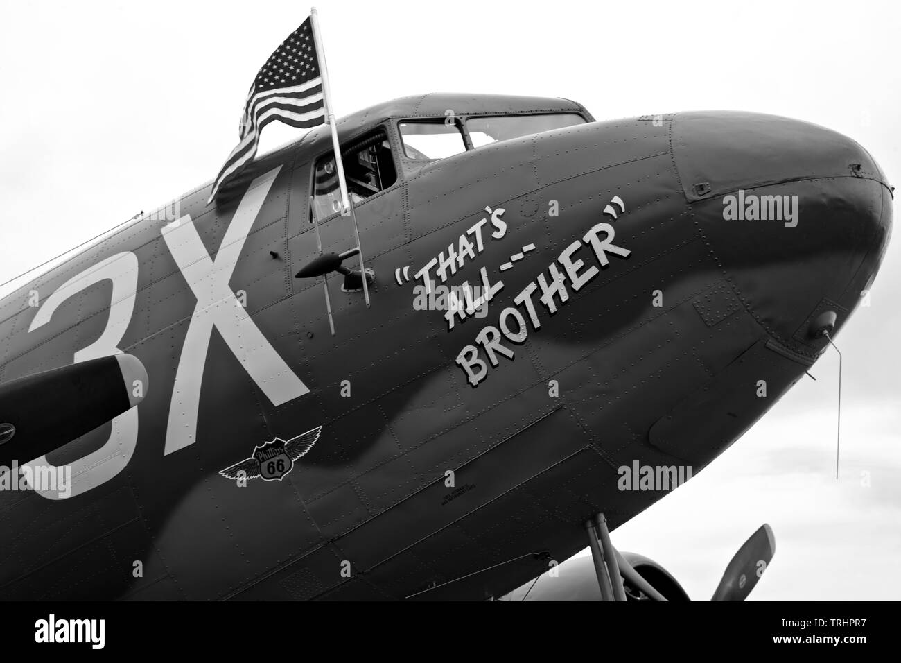 C-47 “That’s all Brother” at the 2019 Shuttleworth Air Festival Commemorate the 75th Anniversary of D-Day Stock Photo