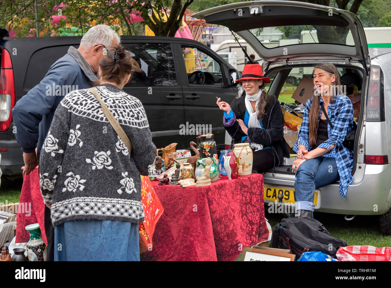 Quirky and strange stalls at the annual Meadows Festival, Edinburgh, Scotland, UK. Stock Photo