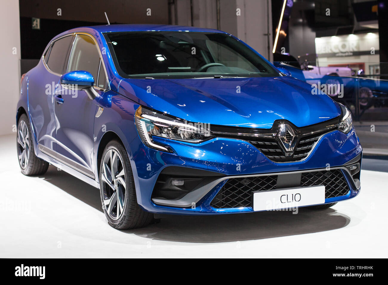 Barcelona, Spain - May 19, 2019: Renault Clio RS Line showcased at Automobile Barcelona 2019. Stock Photo