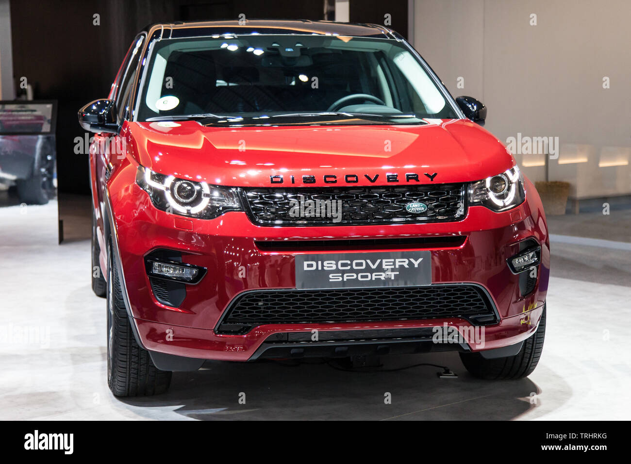 Barcelona, Spain - May 19, 2019: Range Rover Discovery Sport Dynamic showcased at Automobile Barcelona 2019. Stock Photo