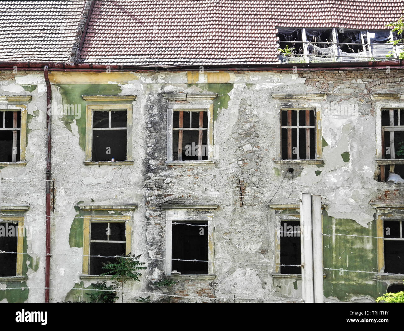 Old Deteriorated Facade Stock Photo
