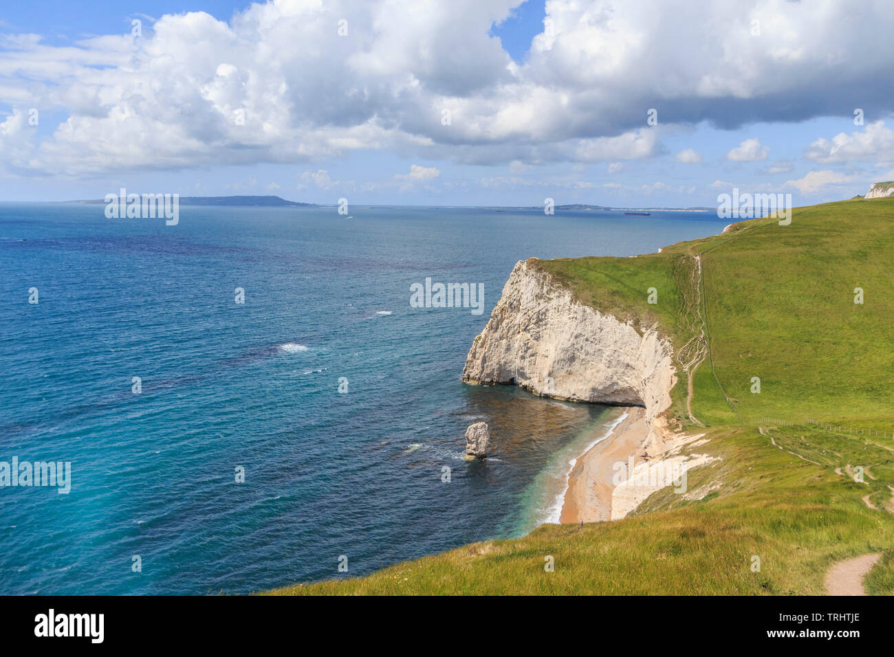 bat head,walk from durdle door to osmingon bay jurassic heritage coastline dorset england uk gb Stock Photo