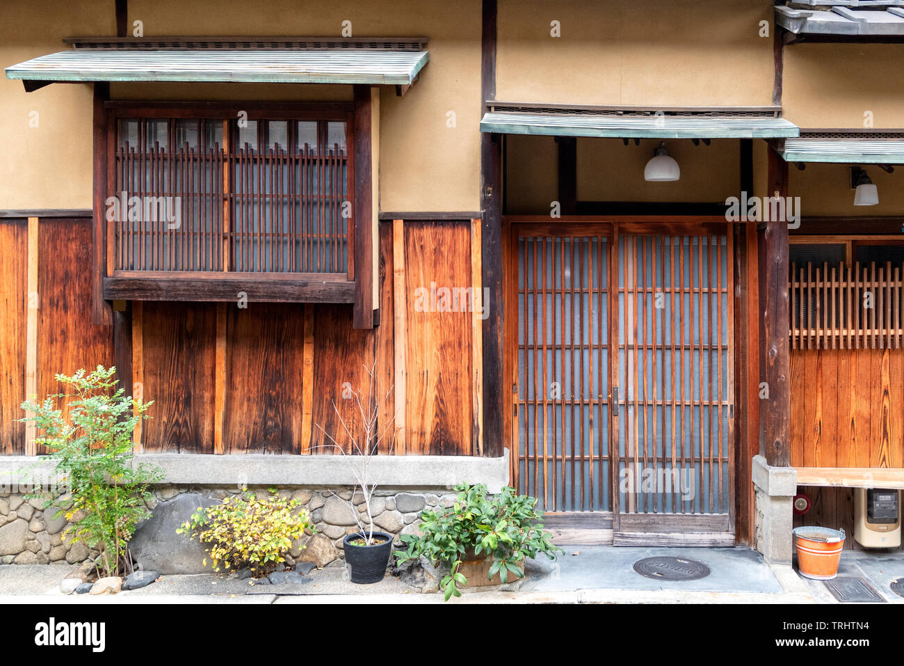 Home facade in Kyoto, the old capital of Japan Stock Photo