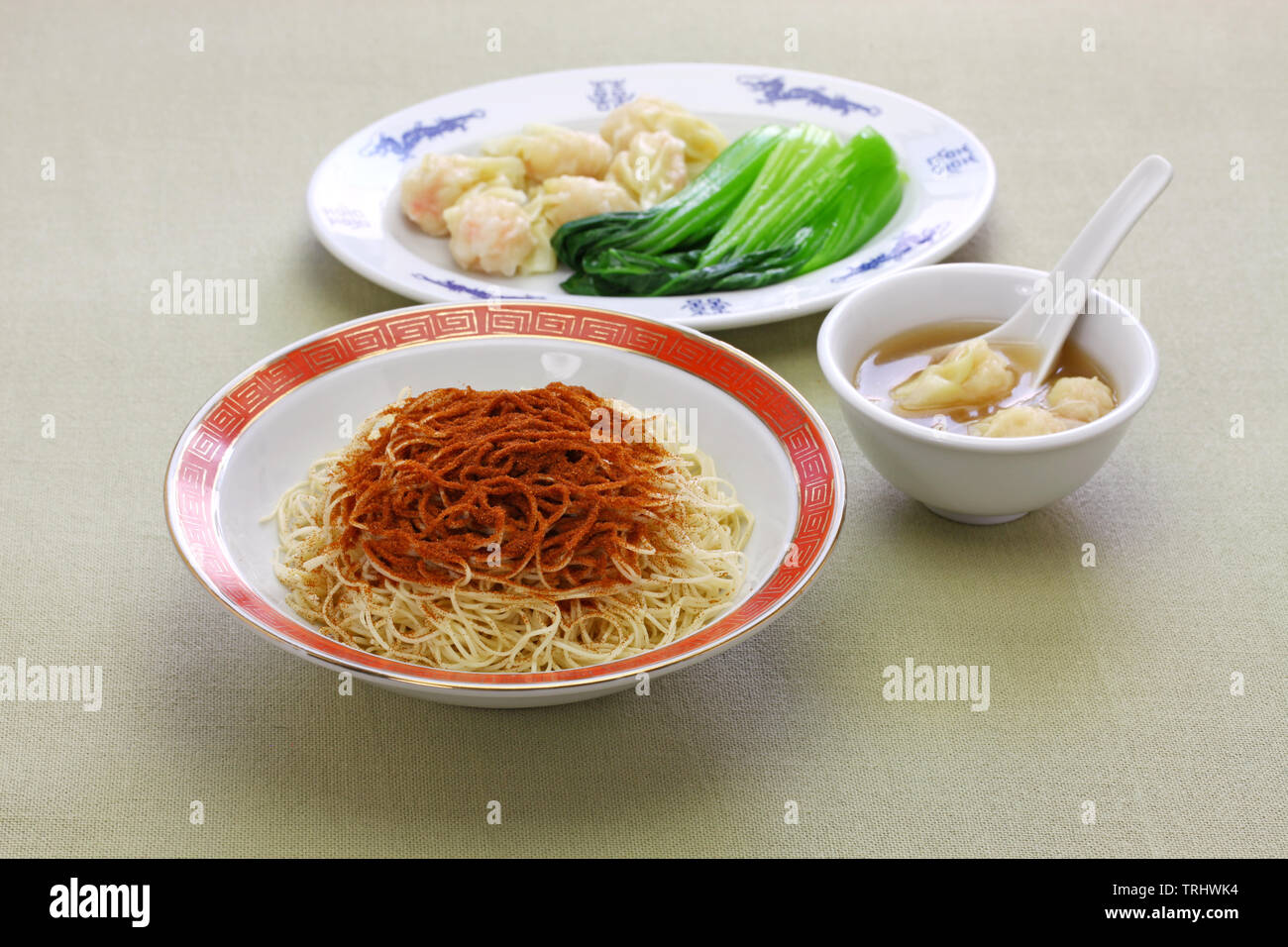 homemade dried shrimp roe noodles, chinese macau cuisine, ha zi lo mien Stock Photo