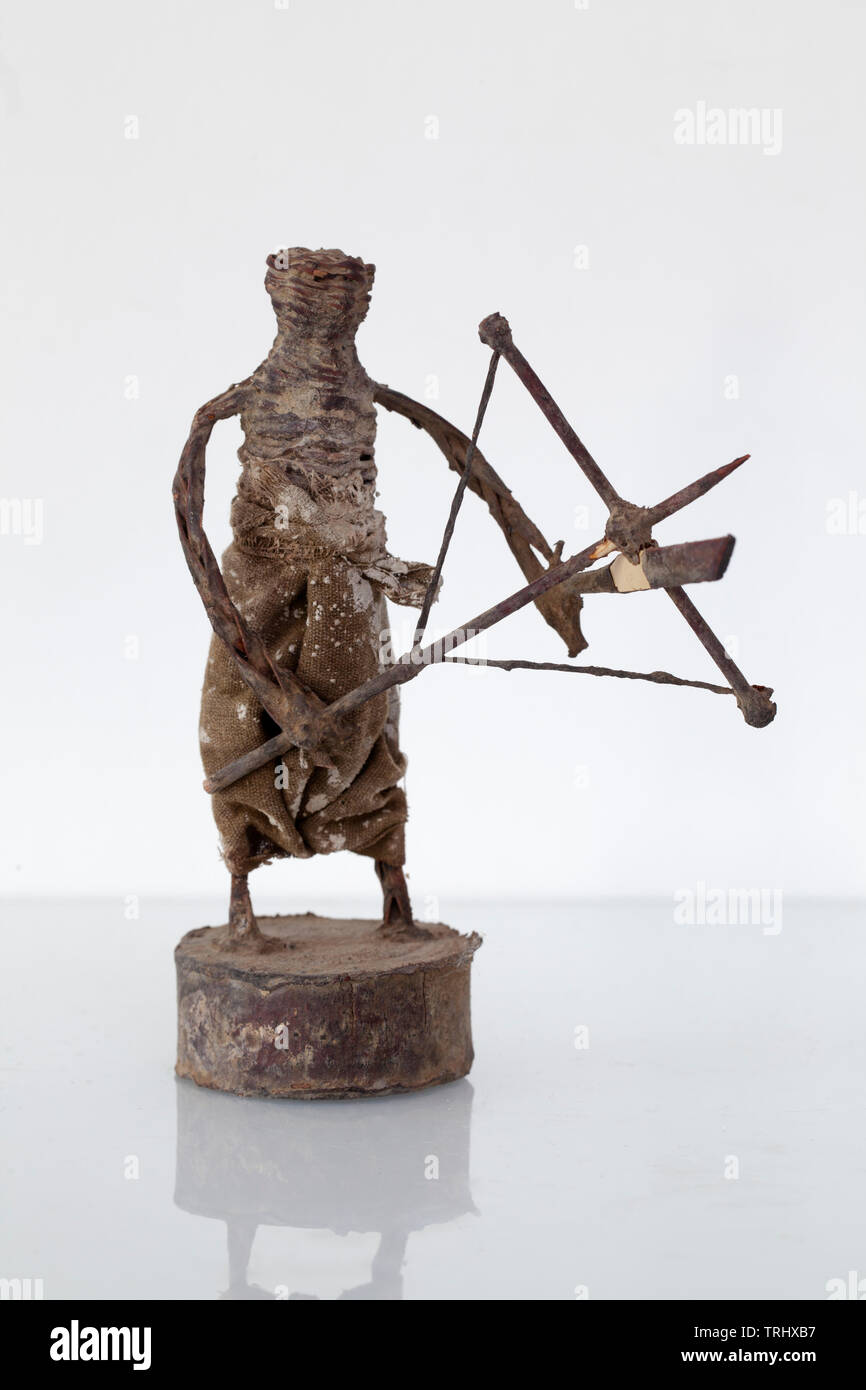 Shamanic Folk Art Warrior Figure Stock Photo